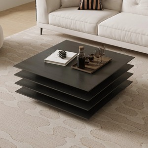 Materiale resistente PB robusto e resistente nero classico forma quadrata bordi e angoli lisci per soggiorno - Product Image 2