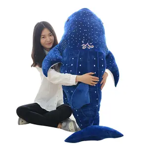 Hot Sell Cute Stuffed Whale Plush Pillow Stuffed Sea Animals Plush Giant Size Blue Whale Pillow Toys shark for kids