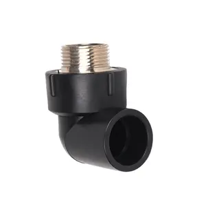 HDPE socket pipe fitting pe male adapter 90 deg elbow with thread end