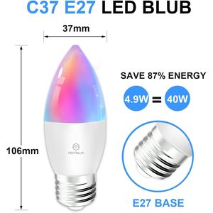 Lampadina LED Intelligente Antela E27 5W RGB CCT 2700K-6500K AC, Controllo App, Dimmerabile, WiFi, Luce da Soffitto - Product Image 4