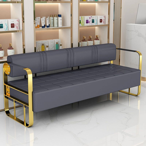 เก้าอี้โซฟาหรูหราสำหรับร้านเสริมสวย เก้าอี้ยาวสำหรับรับรองแขกในร้านทำผม เก้าอี้รอสำหรับร้านทำผมบนโซเชียลมีเดีย เก้าอี้โซฟาสไตล์โซฟา - Product Image 3