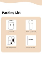 Imprimante d'étiquettes thermique portable mini D11 15 mm, imprimante d'étiquettes de poche de 0,5 pouce pour Android ou IOS