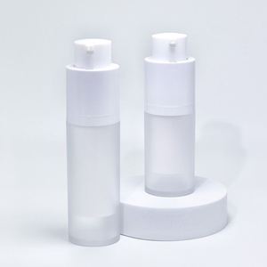 Cosmetic Luxury pp Airless Pump Bottle 15ml 30ml 50ml White Double Wall Airless Serum Bottle With Frosted Refillable Bottle - Product Image 2