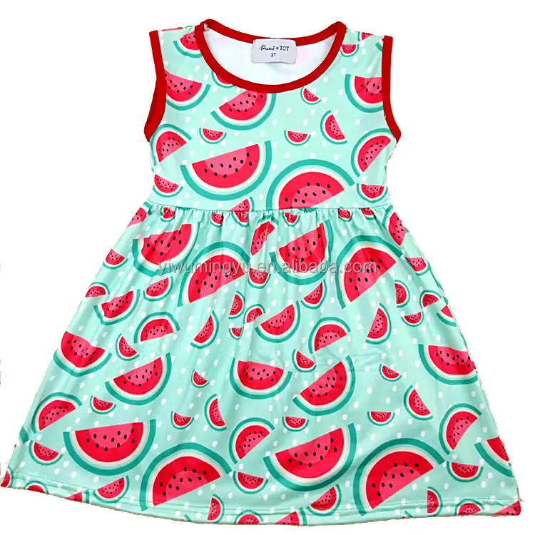 Toddlers Girls' Summer Sleeveless watermelon print Children's Dress Girl's Clothing