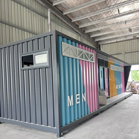Conteneur en acier détachable de luxe 20 pieds Immeuble de bureaux mobiles pour parc extérieur Hôtel Appartement Maison Chambre Utilisation des toilettes