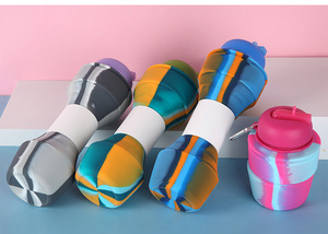 Bouteille d'eau pliable en silicone pour le <span class=keywords><strong>sport</strong></span>, le football, avec logo personnalisé, pour enfants, voyage, écologique, passe au lave-vaisselle et au micro-ondes - Product Image 5