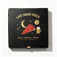 Boîte à pizza en carton ondulé kraft personnalisée, boîte alimentaire jetable pour les pizzerias, livraison à emporter, vente en gros