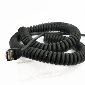 PU Áo khoác chất lượng cao <span class=keywords><strong>Ethernet</strong></span> cáp cuộn CAT5E 8P8C LAN Cáp xoắn ốc TPU có thể thu vào RJ45 Mạng Cáp - Product Image 4