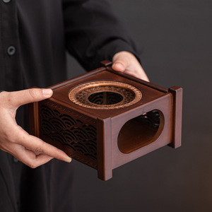 Walnut Color Warm Tea <b>Stove</b> Square Shape Candle Heating Tea Roasting <b>Stove</b> Home Use Tea Warmer - Product Image 1