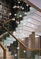 Lustre LED moderne effet météore, lampe en cristal cerisier américain, grande suspension pour escalier duplex, luminaire suspendu pour maison et hôtel