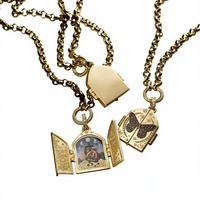 Collier de luxe léger en cuivre peint, motif Porte du Ressuscissement à ouverture et fermeture, fleur peinte à la main, cœur, chaîne en bambou, chaîne de pull