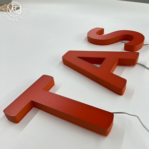 Insegna a <span class=keywords><strong>LED</strong></span> 3D personalizzata arancione bifacciale IP65 impermeabile per lettere scatolate da interno/esterno per aziende di insegne luminose - Product Image 4