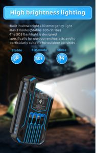 <span class=keywords><strong>Chargeur</strong></span> <span class=keywords><strong>solaire</strong></span> étanche grande capacité avec quatre panneaux, charge rapide, lumière LED pour les voyages en plein air, batterie <span class=keywords><strong>solaire</strong></span> - Product Image 5