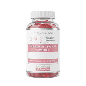 Gummies pour les soins menstruels des femmes, saveur fruitée, complément naturel pour l'équilibre hormonal, soutien menstruel et ménopause, en flacon - Product Image 1