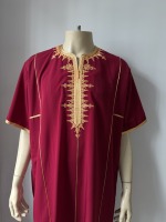 Nouvelle conception de thobe marocain traditionnel, broderie musulmane, abaya, mode arabe, vêtements islamiques pour hommes, Qamis Homme Jubba Maroc