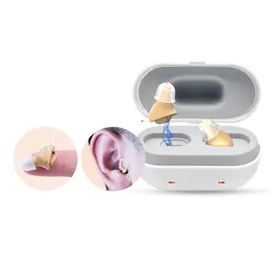 最佳价格迷你CIC声音放大器控制耳式助听器，适用于聋人老人声音放大器可充电