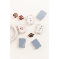 Ensemble de Mahjong américain vintage Han Tai, tuiles en acrylique bicolores bleu et blanc, Mahjong décoratif comme cadeau unique