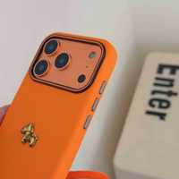 Coque de téléphone tendance en cuir PU effet peau, couleur unie, motif cheval, avec cordon de cheval pour iPhone 17 Air 16 15 Pro Max