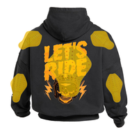 Blouson de moto blindé personnalisé avec doublure en Kevlar, veste de motard avec protections CE amovibles, sweat-shirt graphique Let's Ride Skull