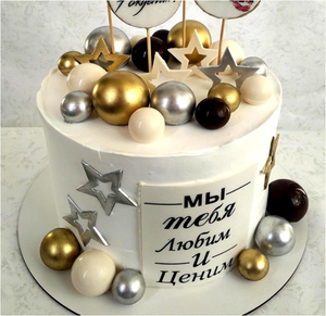 32 Piezas de Adornos para Pastel con Forma de Globo, Mini Globos, Palitos Decorativos para Pastel, Bolas para Pastel, Decoración para Cumpleaños y Baby Shower (Dorado, Plateado, Negro) - Product Image 4