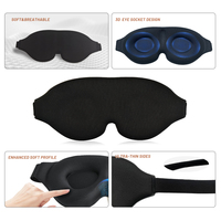 Promotion Vente Chaude Masque de Nuit 3D Contours Sommeil Personnalisé avec Logo Privé en Soie de Lait et Bouchons d'Oreille