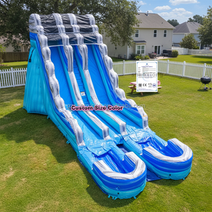 Tobogán Inflable Comercial Grande para Exteriores, Tobogán Acuático Doble con Piscina para Niños y Adultos, Tobogán Acuático Inflable con Soplador - Product Image 1