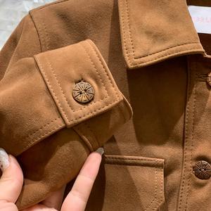 Manteau en cuir court pour femmes, design tendance, cuir véritable, daim de mouton, pour femmes - Product Image 4