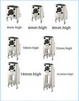 Boutons tactiles PPA à actionnement latéral, interrupteur à support horizontal, bouton-poussoir taille 6x6, 250V, montage SMD/THT