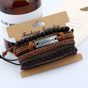 สร้อยข้อมือแบบปรับได้หลายชั้น สไตล์ Letter <span class=keywords><strong>Believe</strong></span> Charm Bracelet  สำหรับขายส่งเครื่องประดับแฟชั่น - Product Image 5