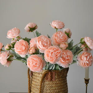 IJ035 China Wholesale Realistic Handmade Artificial Peony & Silk Ranunculus 3 Heads Home Wedding Table <b>Centerpiece</b> - Product Image 6