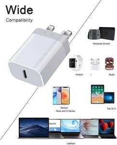 อะแดปเตอร์ชาร์จเร็ว USB 20W PD Type-C แบบเสียบผนัง UK ใช้ได้กับโทรศัพท์มือถือและแท็บเล็ต - Product Image 5