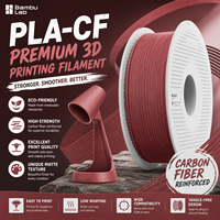 Filamen Printer 3D FDM Grosir Bamboo Lab PLA-CF 14200 Burgundy Red Carbon PLA 1.75mm 1kg RFID Reel Kompatibel AMS AMS Lite
