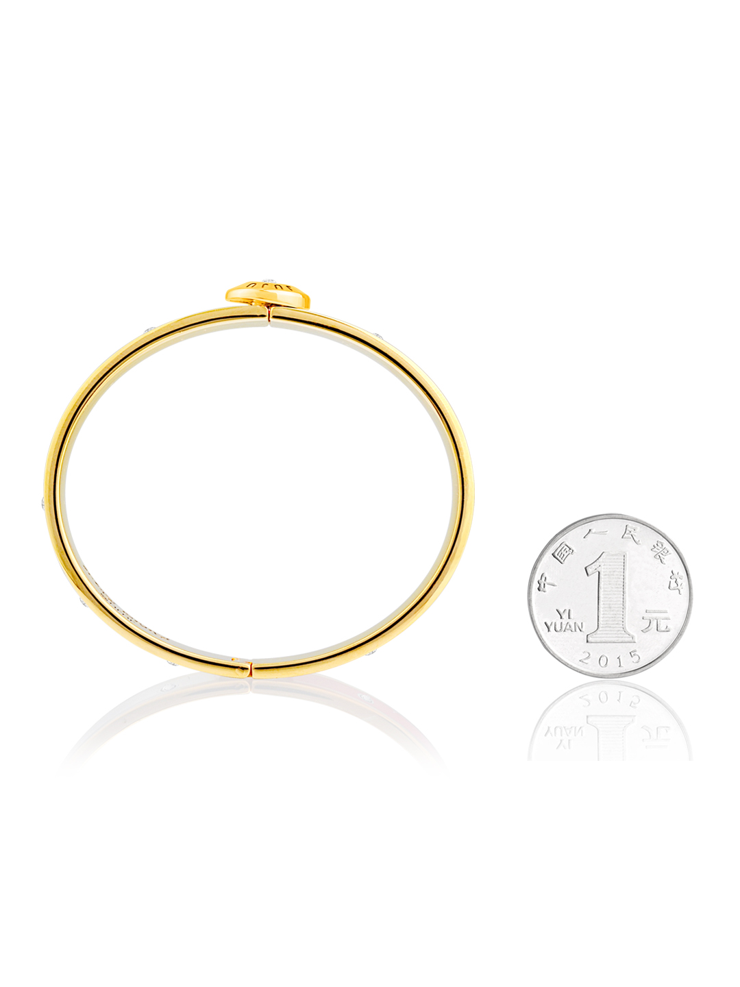 coach gold bangle with rhinestone