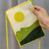 Sac à bandoulière en perles de verre colorées Dost Sed entièrement recouvert avec fournitures de perles en polyester et paillettes acryliques pour cadeaux