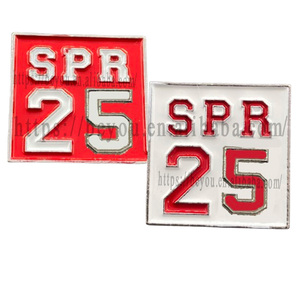 Broche de Esmalte Vermelho e Branco com Designs Personalizados DST da Irmandade Grega 2025, Broche Quadrado de 1 Polegada, Broche Spring 25, Joia de Casamento em Liga - Product Image 1