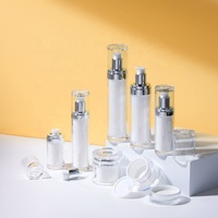 Élégant 2 Oz 20ml 30ml 50ml 100ml 120ml Ensemble d'emballages cosmétiques double couche Bocal en plastique Bouteilles à pompe sans air avec bouchon unique