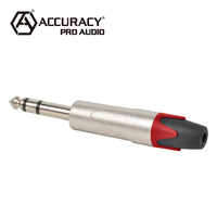 Precisión Pro Audio QT167RD Audio estéreo Cable de micrófono enchufe 6,35mm Jack conector con pasador de cobre goma Zinc aleación tuerca