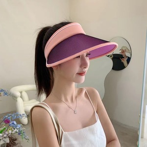 Chapeau de soleil pour femme à visière large, changeant de couleur, protection UV, respirant, style coréen, pour l'extérieur - Product Image 4