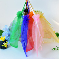 Sac cadeau en organza pour mariage, sac à cordon de couleur personnalisé, petits sachets pour mariage, baby shower et décoration florale