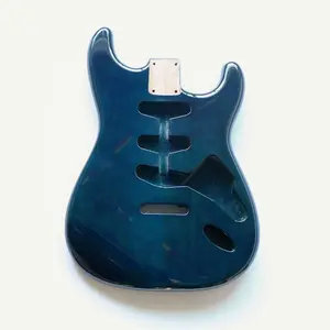 Donlis 2件Alder Wood透明深蓝色ST吉他体高光泽成品SSS路由定制吉他建筑