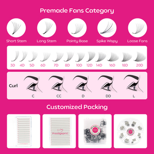 Fans de cils préfabriqués Extensions de cils <span class=keywords><strong>Paris</strong></span> Lash Logo personnalisé Fans préfabriqués Fans préfabriqués Plateaux - Product Image 5