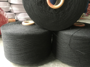 Sợi len polyester/cotton tái chế, độ bền cao, đầu mở, màu đen, dùng để đan - Product Image 4