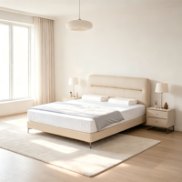 Lit de chambre WINMAX moderne et luxueux, rembourré en cuir, confortable, assemblé, avec cadre en bois de pin et en fer, taille King ou Queen, garantie 1 an