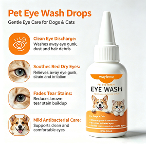 Lavage oculaire Waylemo pour chiots et chats – Formule douce à base de plantes pour éliminer les taches de larmes chez les chiens blancs – Protection quotidienne 60 ml - Product Image 3