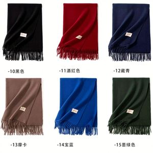Écharpe en fausse fourrure de cachemire pour femme, style Joker, automne-hiver, châle simple avec service d'impression OEM, vente en gros - Product Image 4