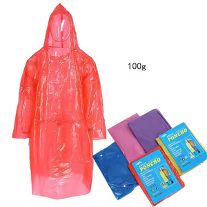 Ponchos de Lluvia Desechables para Adultos, Paquete de 10, Capucha con Cordón de Emergencia, Impermeables, de Plástico PE, para Actividades al Aire Libre - Product Image 5