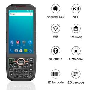 Terminaux mobiles robustes PDA portables IP67 résistants à l'eau 4G WiFi pour Android 13 6 Go + 64 Go en stock pour les données industrielles - Product Image 2