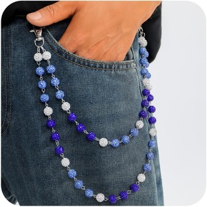 Nouveauté, chaîne de ceinture de pantalon en jeans boule disco personnalisée de luxe chaînes hip hop perles strass chaîne de portefeuille pour hommes - Product Image 5