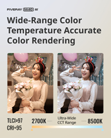 ZHIYUN FIVERAY M40 SE 40W Lampe vidéo LED de poche, panneau d'éclairage photo portable 2700K-8500K, pour caméra, vlog, diffusion en direct, USB
