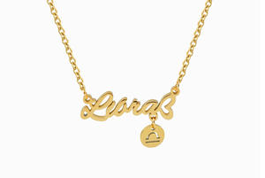 Go Party Fashion 18K oro placcato in acciaio inox gioielli 12 <span class=keywords><strong>oroscopo</strong></span> ciondolo collane per donna lettera segno zodiacale collana - Product Image 6